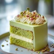 Pistachio Milk Cake Slice