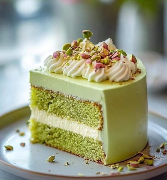 Pistachio Milk Cake Slice